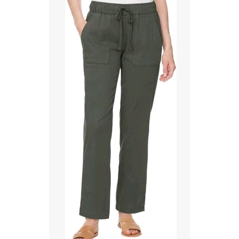 BUFFALO BY DAVID BITTON XXL WOMENS PULL ON ELASTIC WAIST GREEN TENCEL PANT COMFY
